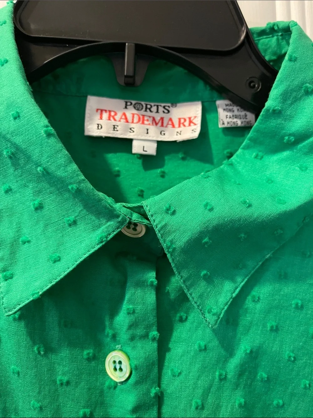 Green Textured Button-Up Shirt - Picture 2 of 6